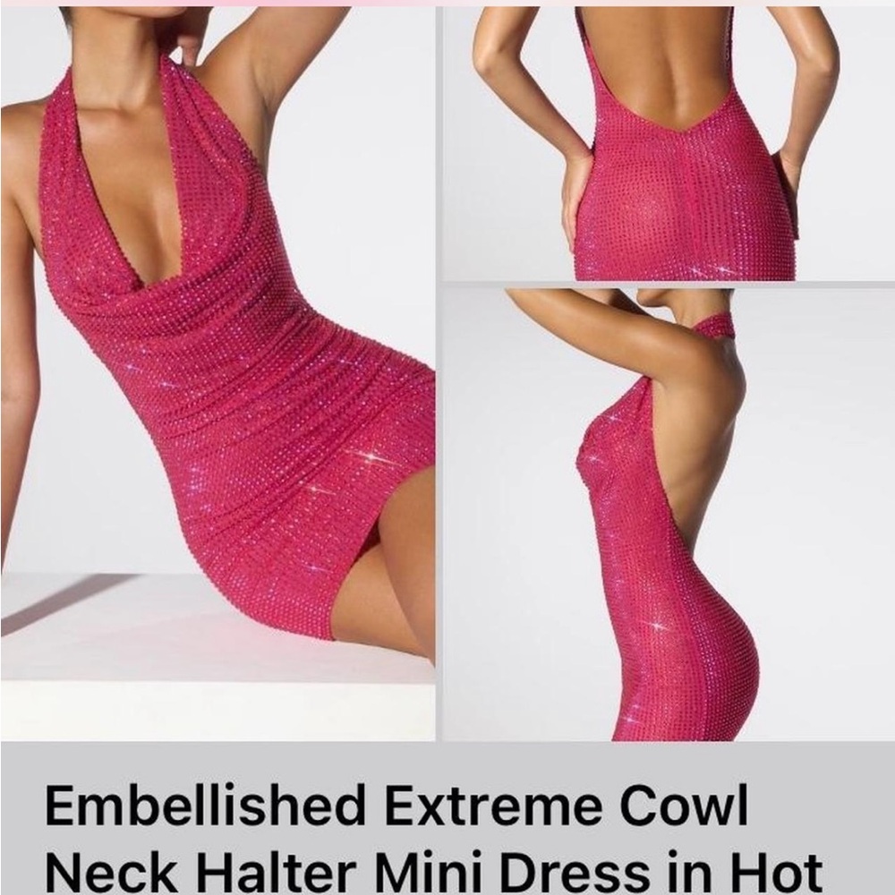 Oh Polly Pink Backless low back Dress